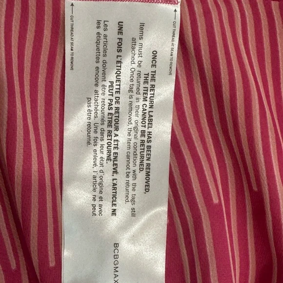 BCBGMaxazria linear high-low cocktail Dress in Ibis Rose color - Picture 6 of 10